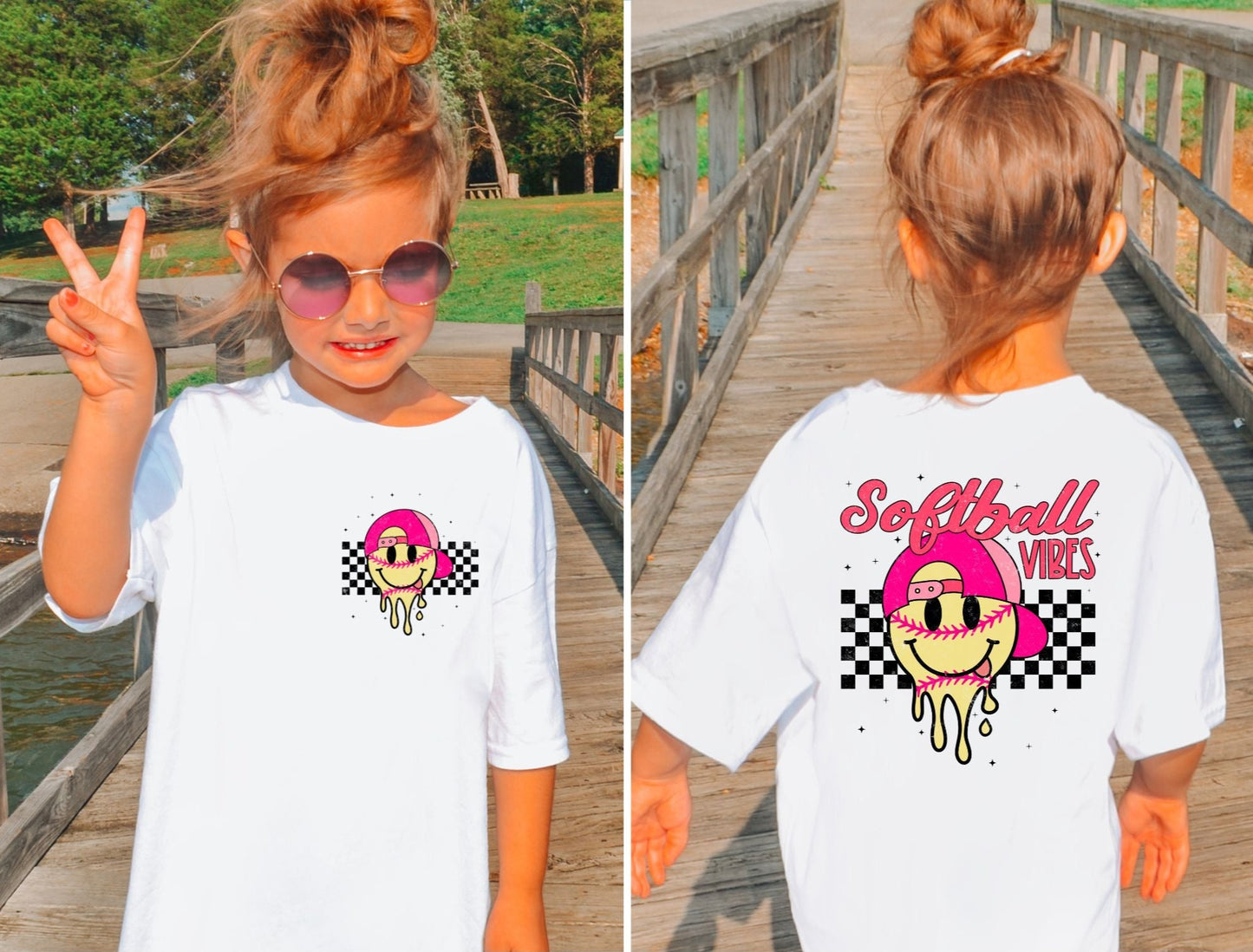 Softball Vibes with Hat Youth T-Shirt