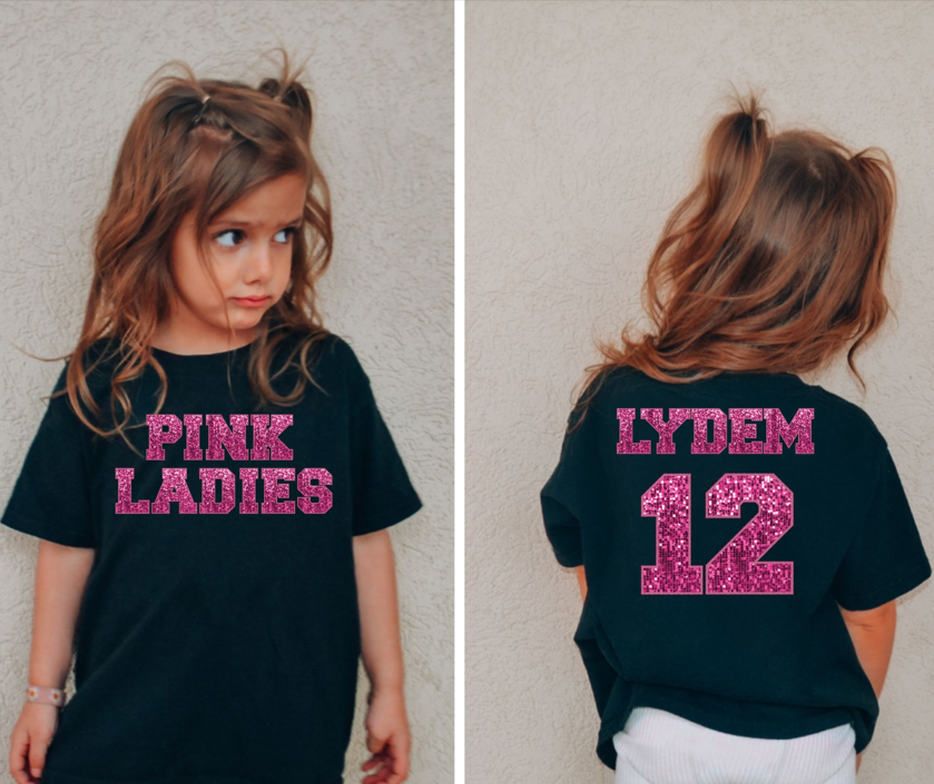 Pink Ladies Pink Glitter T-Shirt