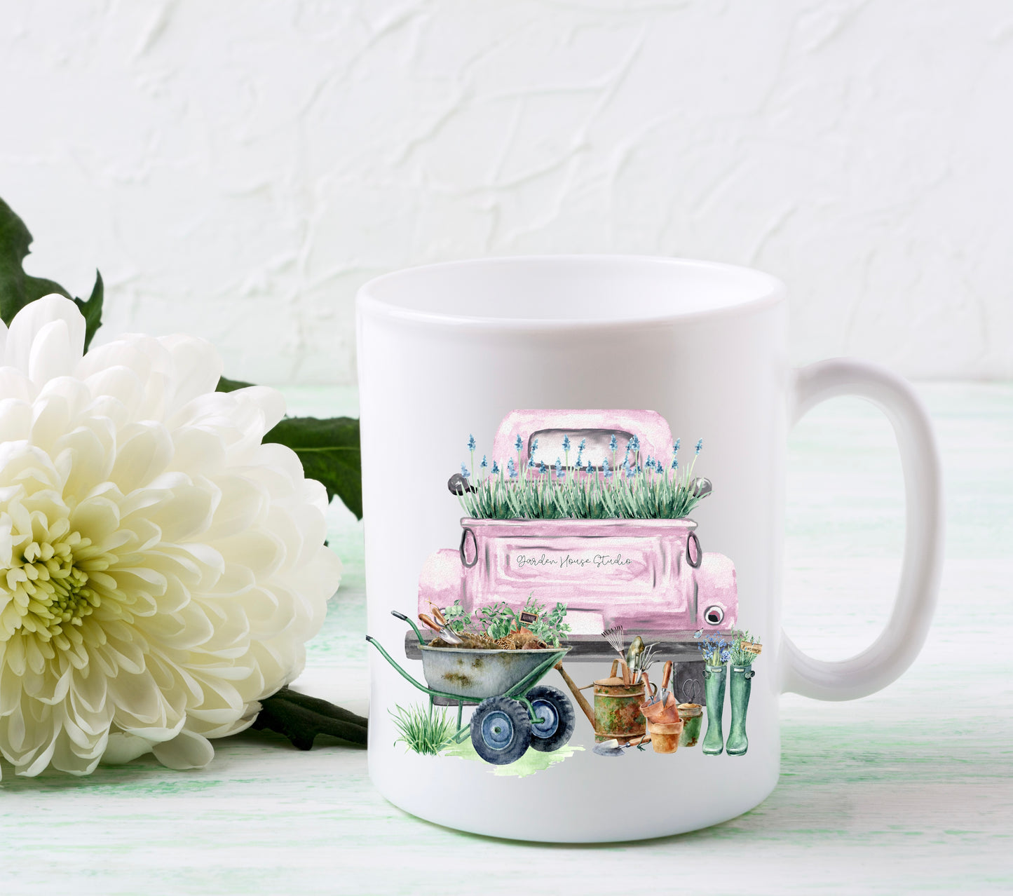 Pink Truck Gardening Mug