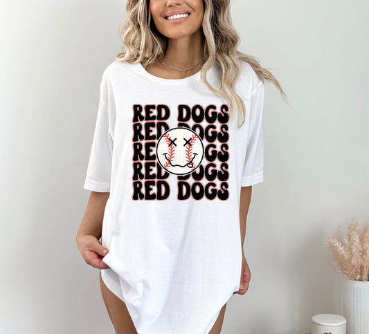 Red Dogs Stacked Bubbly Smiley