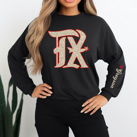 TX Long Sleeve T-Shirt w/Name and Heart