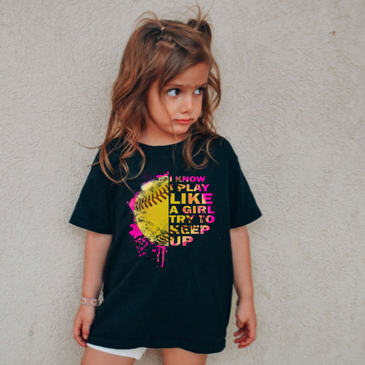 Softball Play Like A Girl Youth T-Shirt