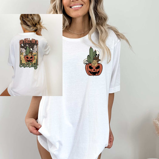 Funny Pumpkin Cactus T-Shirt