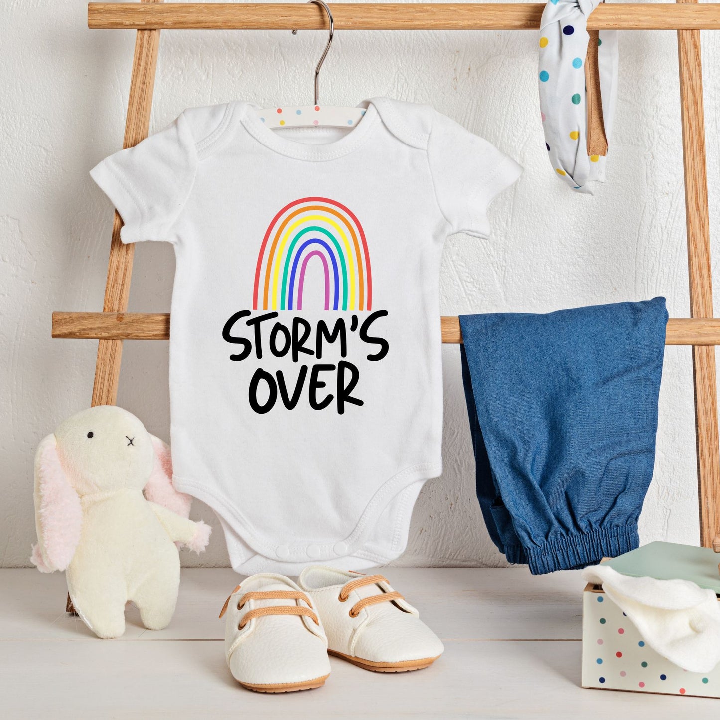 Storm's Over Rainbow Baby Onesie