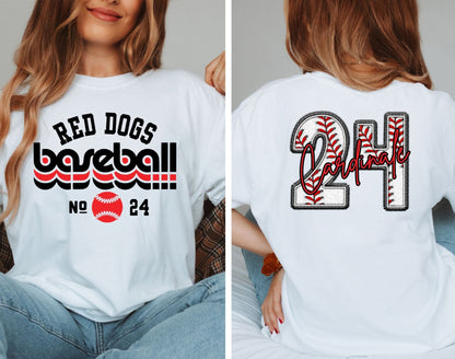 Red Dogs Baseball Custom T-Shirt