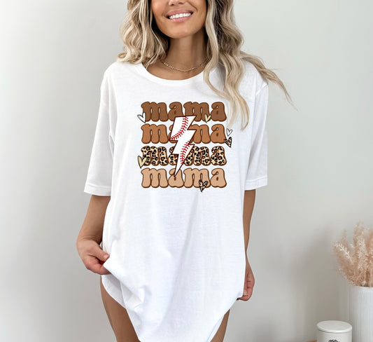 Stacked Mama Baseball T-Shirt