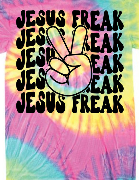 Peace Sign Jesus Freak Tie Dye T-Shirt